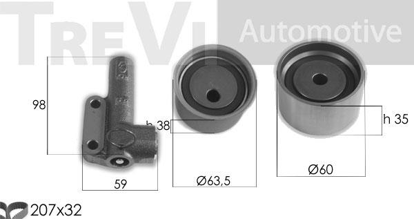 Trevi Automotive KD1369 - Zobsiksnas komplekts ps1.lv