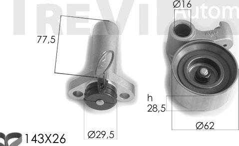 Trevi Automotive KD1338 - Zobsiksnas komplekts ps1.lv