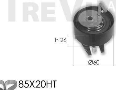 Trevi Automotive KD1328 - Zobsiksnas komplekts ps1.lv