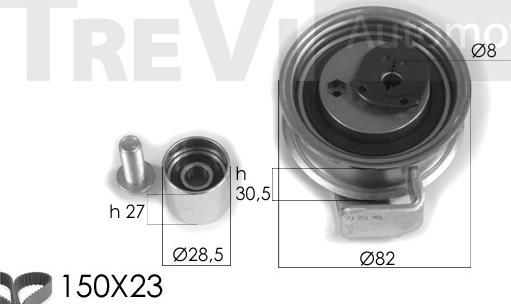 Trevi Automotive KD1327 - Zobsiksnas komplekts ps1.lv