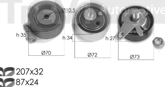 Trevi Automotive KD1294 - Zobsiksnas komplekts ps1.lv