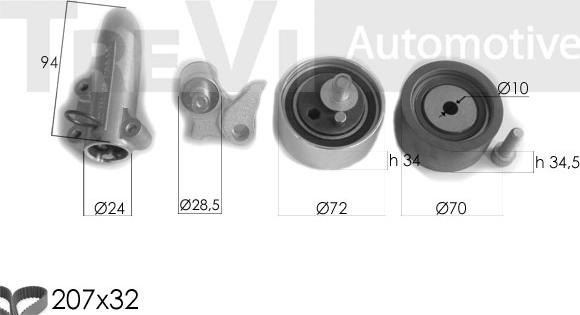 Trevi Automotive KD1298 - Zobsiksnas komplekts ps1.lv