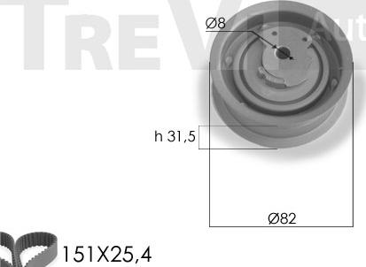 Trevi Automotive KD1249 - Zobsiksnas komplekts ps1.lv