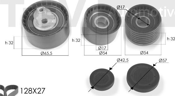 Trevi Automotive KD1245 - Zobsiksnas komplekts ps1.lv