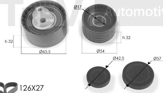 Trevi Automotive KD1247 - Zobsiksnas komplekts ps1.lv