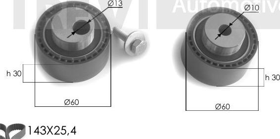 Trevi Automotive KD1259 - Zobsiksnas komplekts ps1.lv