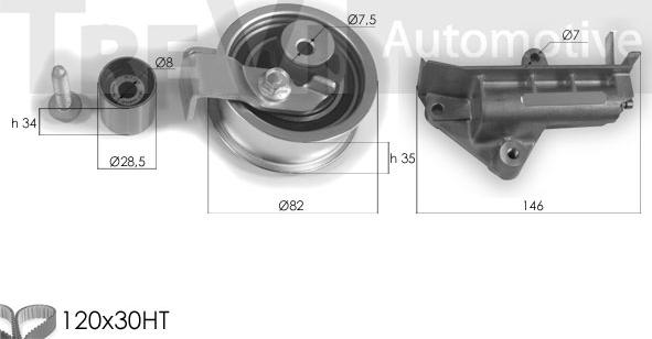 Trevi Automotive KD1269 - Zobsiksnas komplekts ps1.lv