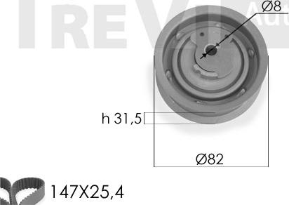 Trevi Automotive KD1289 - Zobsiksnas komplekts ps1.lv