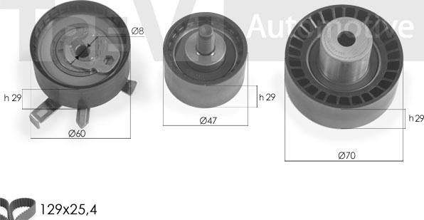 Trevi Automotive KD1280 - Zobsiksnas komplekts ps1.lv