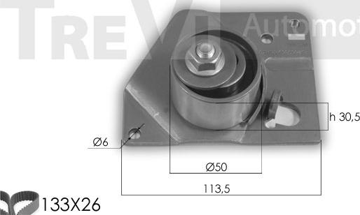 Trevi Automotive KD1274 - Zobsiksnas komplekts ps1.lv