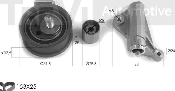 Trevi Automotive KD1277 - Zobsiksnas komplekts ps1.lv