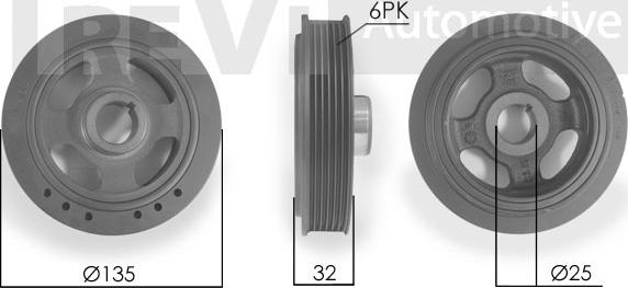 Trevi Automotive PC1097 - Piedziņas skriemelis, Kloķvārpsta ps1.lv