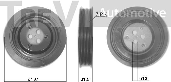 Trevi Automotive PC1047 - Piedziņas skriemelis, Kloķvārpsta ps1.lv