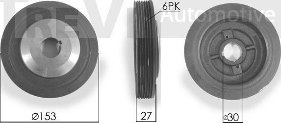 Trevi Automotive PC1051 - Piedziņas skriemelis, Kloķvārpsta ps1.lv