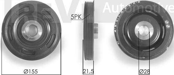 Trevi Automotive PC1035 - Piedziņas skriemelis, Kloķvārpsta ps1.lv