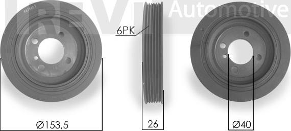 Trevi Automotive PC1033 - Piedziņas skriemelis, Kloķvārpsta ps1.lv