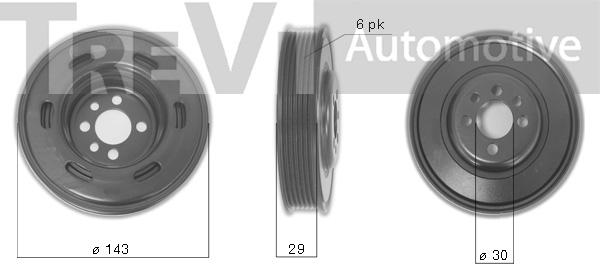 Trevi Automotive PC1077 - Piedziņas skriemelis, Kloķvārpsta ps1.lv