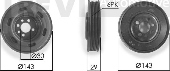 Trevi Automotive PC1175 - Piedziņas skriemelis, Kloķvārpsta ps1.lv