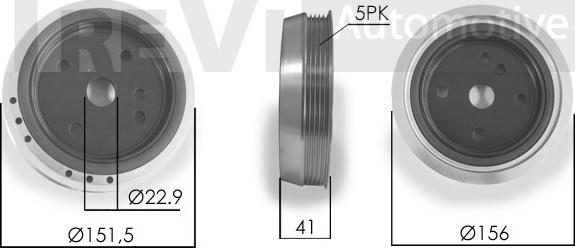 Trevi Automotive PC1242 - Piedziņas skriemelis, Kloķvārpsta ps1.lv