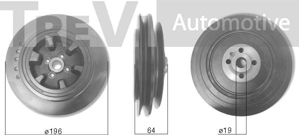 Trevi Automotive PC1282 - Piedziņas skriemelis, Kloķvārpsta ps1.lv