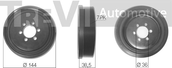 Trevi Automotive PC1287 - Piedziņas skriemelis, Kloķvārpsta ps1.lv