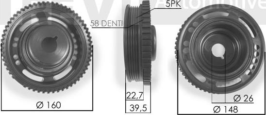 Trevi Automotive PC1231 - Piedziņas skriemelis, Kloķvārpsta ps1.lv