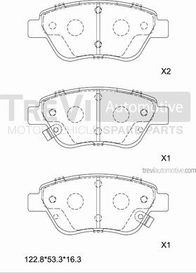 Trevi Automotive PF1496 - Bremžu uzliku kompl., Disku bremzes ps1.lv