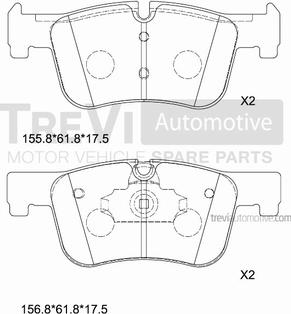 Trevi Automotive PF1498 - Bremžu uzliku kompl., Disku bremzes ps1.lv