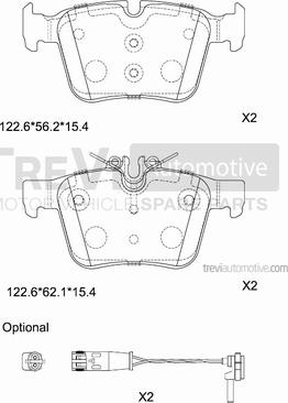 Trevi Automotive PF1497 - Bremžu uzliku kompl., Disku bremzes ps1.lv