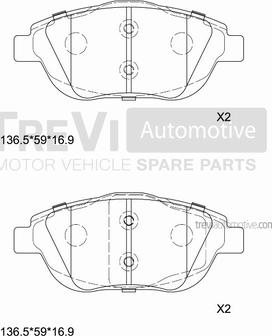 Trevi Automotive PF1447 - Bremžu uzliku kompl., Disku bremzes ps1.lv