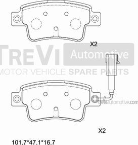 Trevi Automotive PF1455 - Bremžu uzliku kompl., Disku bremzes ps1.lv