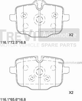 Trevi Automotive PF1469 - Bremžu uzliku kompl., Disku bremzes ps1.lv