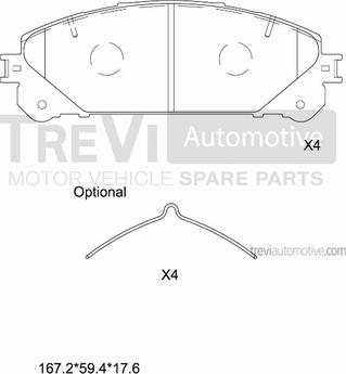 Trevi Automotive PF1465 - Bremžu uzliku kompl., Disku bremzes ps1.lv