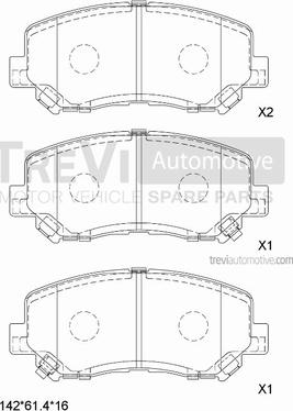 Trevi Automotive PF1466 - Bremžu uzliku kompl., Disku bremzes ps1.lv