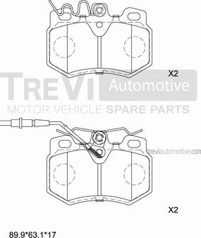 Trevi Automotive PF1462 - Bremžu uzliku kompl., Disku bremzes ps1.lv