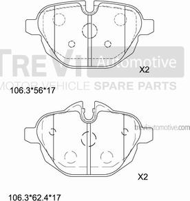 Trevi Automotive PF1467 - Bremžu uzliku kompl., Disku bremzes ps1.lv