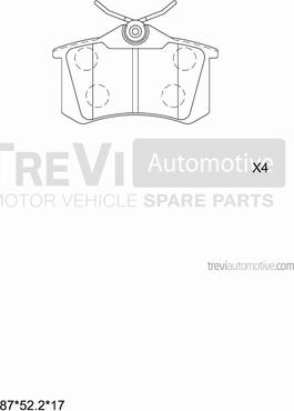 Trevi Automotive PF1406 - Bremžu uzliku kompl., Disku bremzes ps1.lv