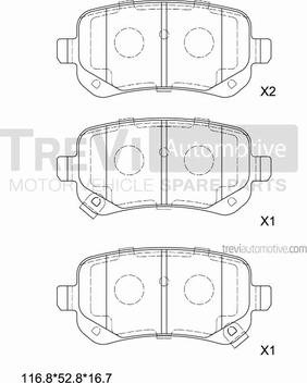 Trevi Automotive PF1416 - Bremžu uzliku kompl., Disku bremzes ps1.lv