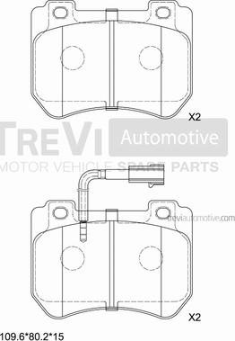 Trevi Automotive PF1417 - Bremžu uzliku kompl., Disku bremzes ps1.lv