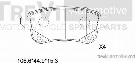 Trevi Automotive PF1489 - Bremžu uzliku kompl., Disku bremzes ps1.lv