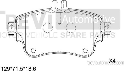 Trevi Automotive PF1485 - Bremžu uzliku kompl., Disku bremzes ps1.lv