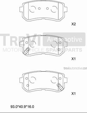 Trevi Automotive PF1430 - Bremžu uzliku kompl., Disku bremzes ps1.lv