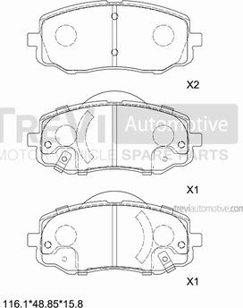 Trevi Automotive PF1429 - Bremžu uzliku kompl., Disku bremzes ps1.lv