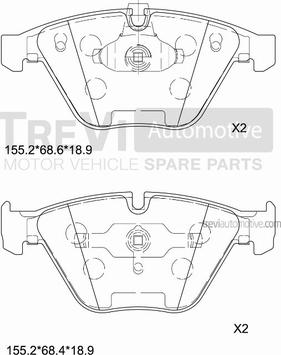 Trevi Automotive PF1423 - Bremžu uzliku kompl., Disku bremzes ps1.lv