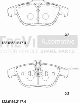 Trevi Automotive PF1422 - Bremžu uzliku kompl., Disku bremzes ps1.lv