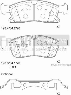 Trevi Automotive PF1479 - Bremžu uzliku kompl., Disku bremzes ps1.lv