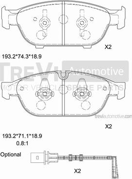 Trevi Automotive PF1475 - Bremžu uzliku kompl., Disku bremzes ps1.lv