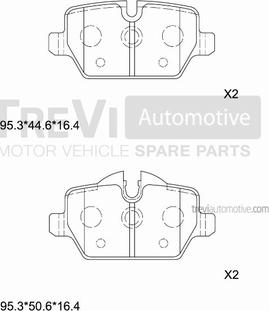 Trevi Automotive PF1471 - Bremžu uzliku kompl., Disku bremzes ps1.lv