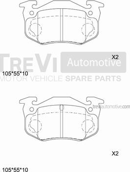 Trevi Automotive PF1599 - Bremžu uzliku kompl., Disku bremzes ps1.lv