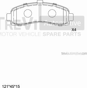 Trevi Automotive PF1593 - Bremžu uzliku kompl., Disku bremzes ps1.lv